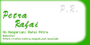 petra rafai business card